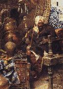 Charles Bargue Arab Dealer Among His Antiques. USA oil painting artist